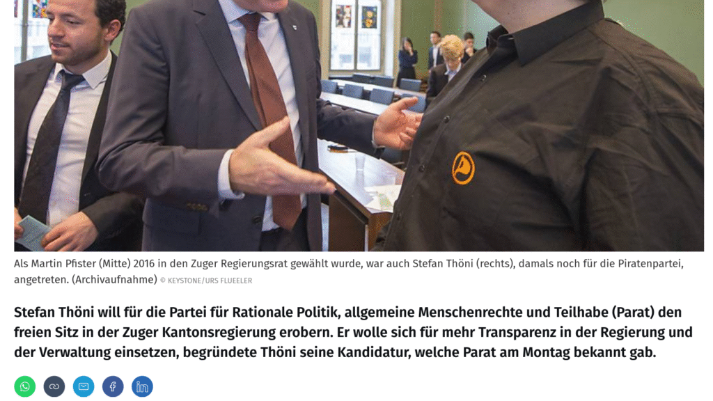Screenshot des Artikels